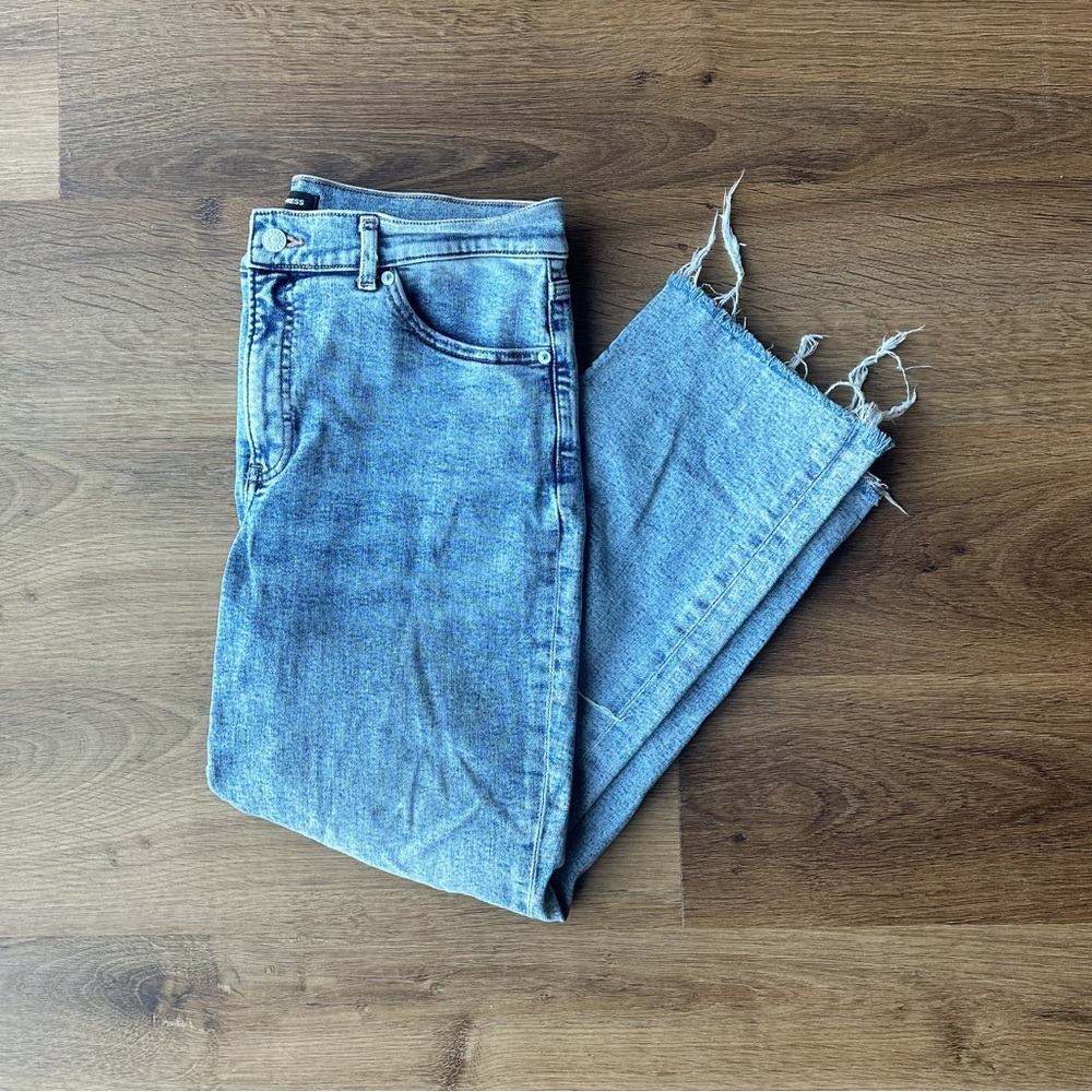 Express | Light Wash Straight Ankle Jeans